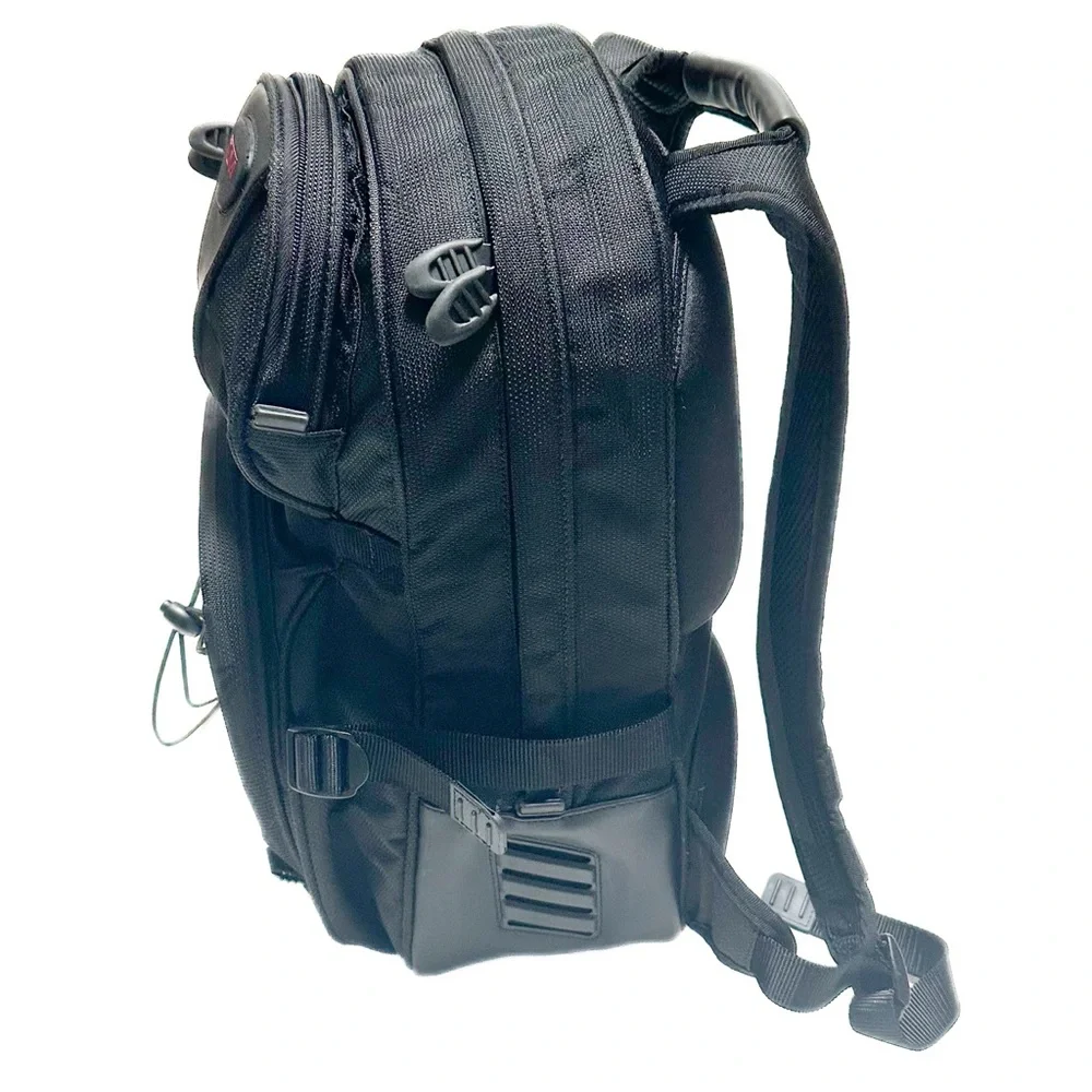 TUMI Thompson Backpack XL Black Leather Ballistic Nylon Laptop Sleeve Rucksack